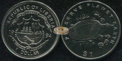 Либерия. 1 доллар. 1994 (Unc)