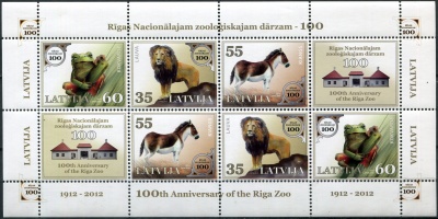 Латвия. 2012. Столетие Рижского зоопарка (Малый лист. MNH OG)