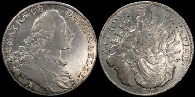 Германия [Бавария]. Мадонненталер. 1773.A (aXF/XF. Серебро)