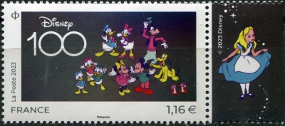 Франция. 2023. 100-летие компании Disney (III) (Почтовая марка. MNH OG)