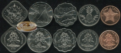 Багамские о-ва. Набор №5 (5 монет) 1984-2007