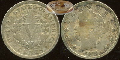 США. 5 центов. 1910 (VG)