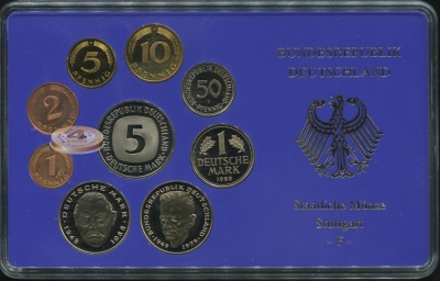 Германия (ФРГ). Официальный набор (Proof. 9 монет) 1989.F