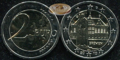 Германия. 2 евро. 2010 G (Unc. Биметалл)