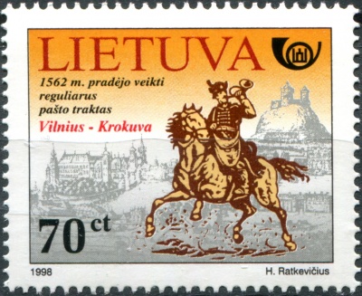 Литва. 1998. История почты (Почтовая марка. MNH OG)