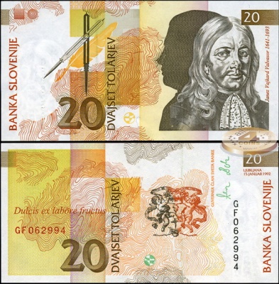 Словения. 20 толариев (Unc) 1992