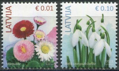 Латвия. 2023. Цветы (Серия Почтовых марок. MNH OG)