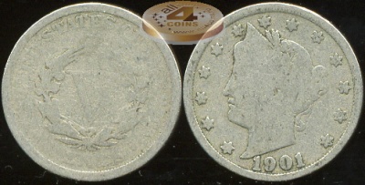США. 5 центов. 1901 (aG)
