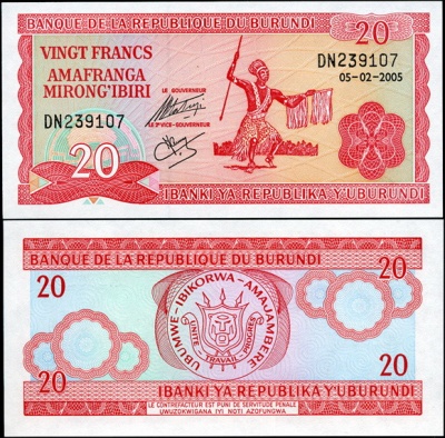 Бурунди. 20 франков (Unc) 2005