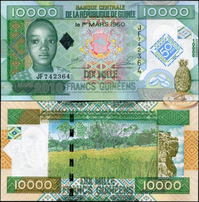 Гвинея. 10000 франков (Unc) 2010