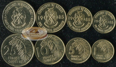Гвинея. Набор №1 (4 монеты) 1985-87