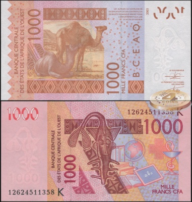 Сенегал [КФА Запад]. Банкнота 1000 франков. (20)12. Unc. Бумага. Кат.# P.715Kl