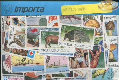 Никарагуа. Набор почтовых марок (50 шт. Ассорти)