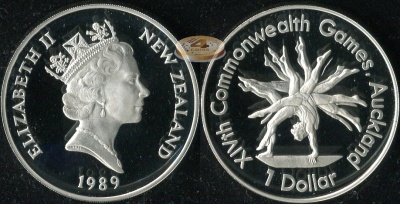 Новая Зеландия. 1 доллар. 1989 (Proof. Серебро)