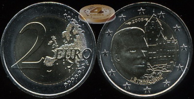 Люксембург. 2 евро. 2008 (Unc. Биметалл) 