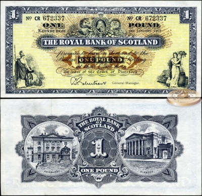 Шотландия. 1 фунт (Unc) 1967