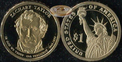 США. 1 доллар. 2009.S (Proof) Закари Тейлор