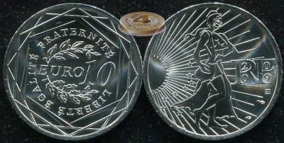 Франция. 10 евро. 2009 (Unc. Серебро)