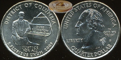 США. Квотер [25 центов]. 2009.P (Unc) Территории. Округ Колумбия