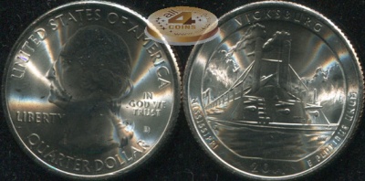 США. Квотер [25 центов]. 2011.D (Unc) Vicksburg