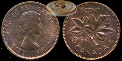 Канада. 1 цент. 1964 (BU)