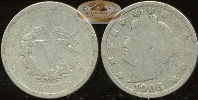 США. 5 центов. 1905 (aG)