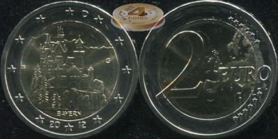 Германия. 2 евро. 2012.G (Unc. Биметалл)