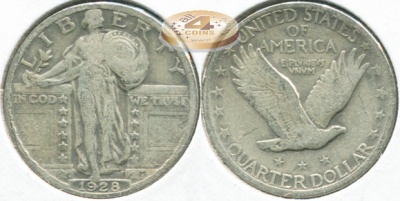 США. 25 центов (Квотер). 1928 (F. Серебро)