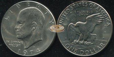 США. 1 доллар. 1974.D (Unc)