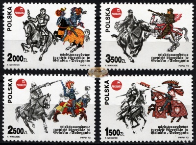 Польша. 1993. Международные рыцарские турниры в Голюб-Добжине (Серия. MNH OG)