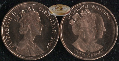Гибралтар. 2 пенса. 2007 (Unc)