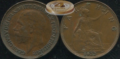 Великобритания. 1 фартинг. 1932. (XF)