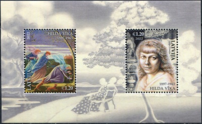 Латвия. 2022. Хилда Вика, художница (Почтовый блок. MNH OG)