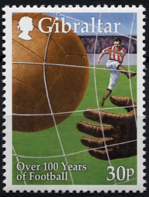 Гибралтар. 1999. Более 100 лет футболу (Почтовая марка. MNH OG)