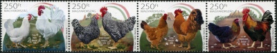 Венгрия. 2023. Местные породы домашней птицы (Сцепка. MNH OG)