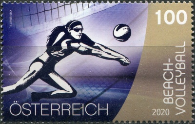 Австрия. 2020. Спорт и мяч. Пляжный волейбол (Почтовая марка. MNH OG)