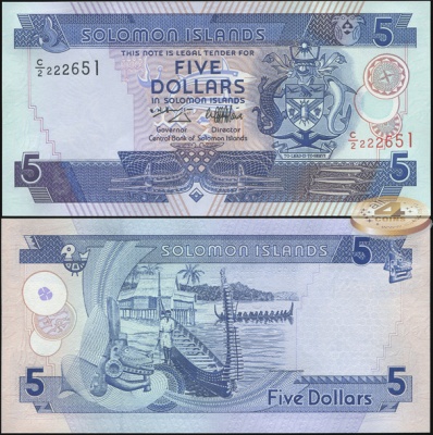Соломоновы о-ва. 5 долларов (Unc) 1997