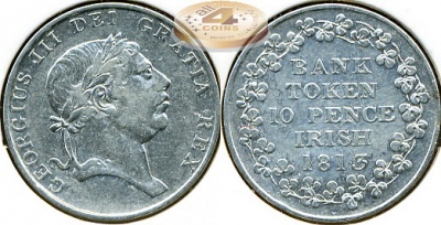 Ирландия. 10 пенсов (токен). 1813 (Серебро)