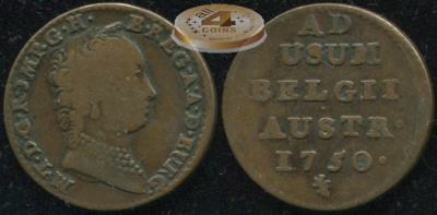 Священная Римская империя (Австрийские Нидерланды). 1 лиард. 1750 (F)