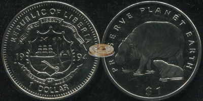 Либерия. 1 доллар. 1994 (Unc)