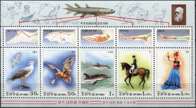 КНДР. 1999. 190-летие со дня рождения Чарльза Дарвина (Малый лист. MNH OG)