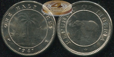 Либерия. 1/2 цента. 1941 (Unc)