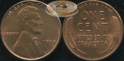 США. 1 цент. 1950 (Unc)