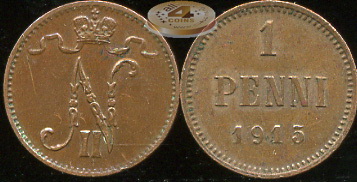 Финляндия (Российская). 1 пенни. 1915 (XF)