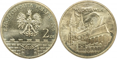 Польша. Монета 2 злотых. 2005 (KM#Y.529. Unc) Влоцлавек
