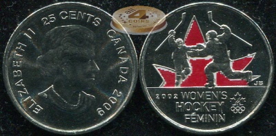Канада. 25 центов. 2009 (Unc. Эмаль)