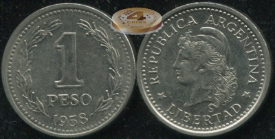 Аргентина. 1 песо. 1958 (XF)
