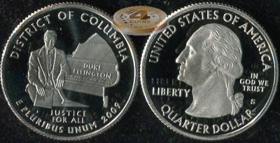 США. Квотер (25 центов). 2009.S (Proof) Округ Колумбия