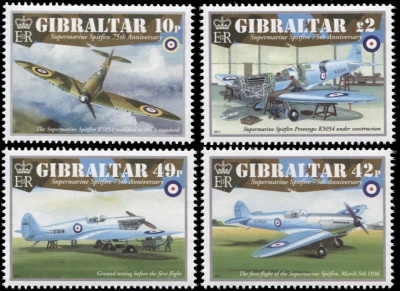 Гибралтар. 2011. 75 лет истребителю Supermarine Spitfire (Серия. MNH OG)