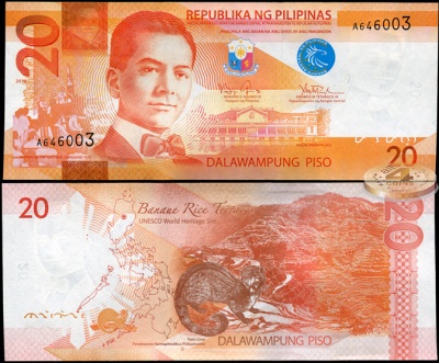 Филиппины. 20 писо (Unc) 2010